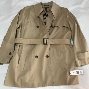 Lauren Ralph Lauren Womens Khaki Trench Coat